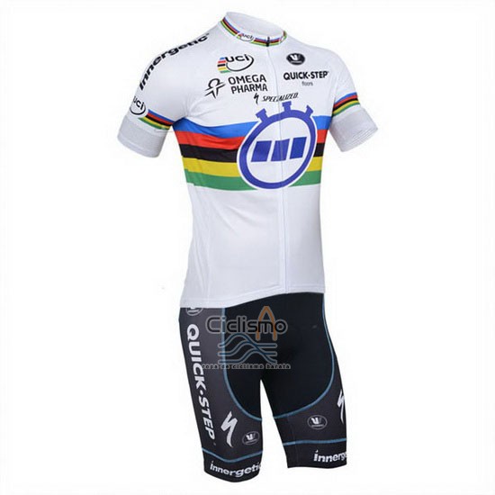 Uci Mondo Campione Lider Quick Stepropa Ciclismo Culotte Corto 2013 Hombre Mangas Cortas 